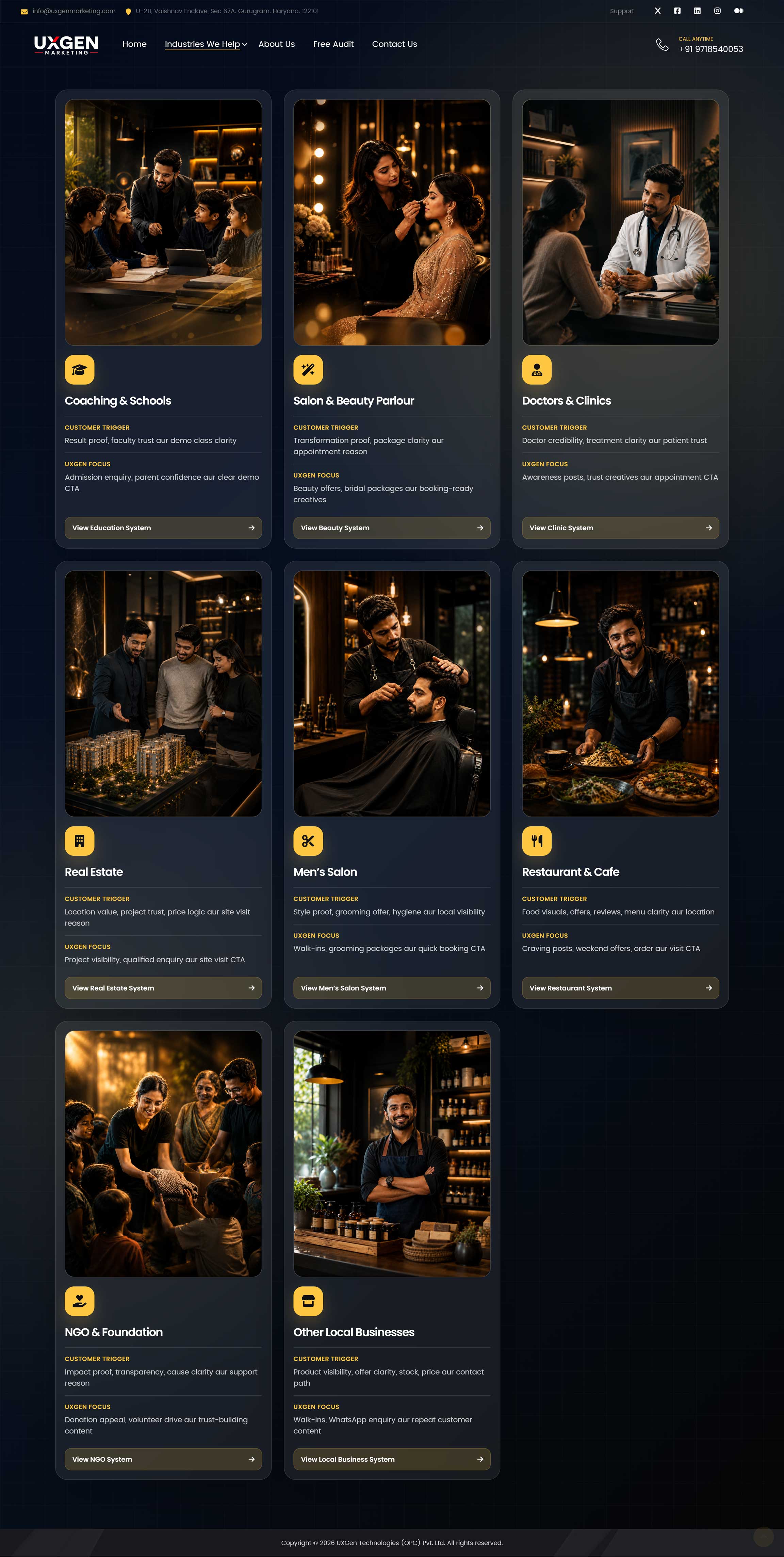 Industries We Help UXGen Marketing