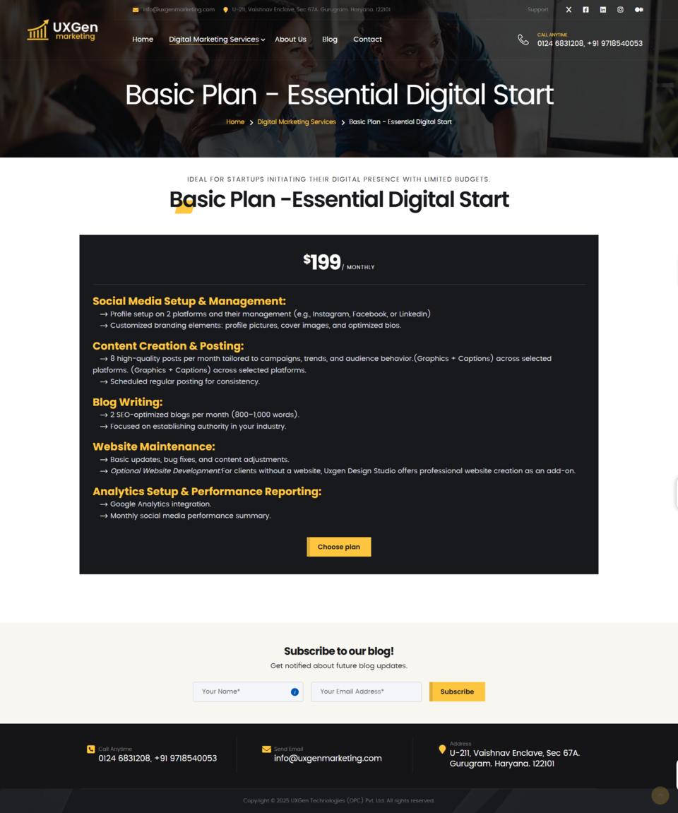 Basic Plans UXGen Marketing