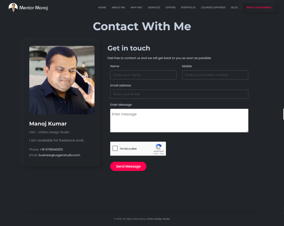 Contact Mentor Manoj